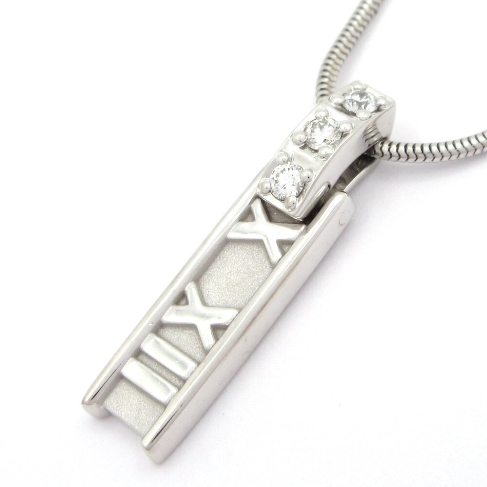 Tiffany & Co. Atlas Necklace 18K White Gold Diamond